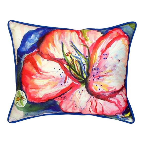 Tropical Red Hibiscus 16X20 Inch Large Indoor Outdoor Pillow Betsy Drake Design - Picture 1 of 4